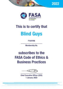 Blind Guys FASA Certificate